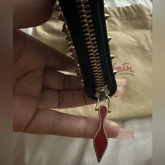 Christian Louboutin Panettone Spiked Black Wallet - Picture 9 of 14